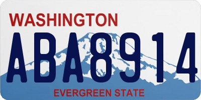 WA license plate ABA8914