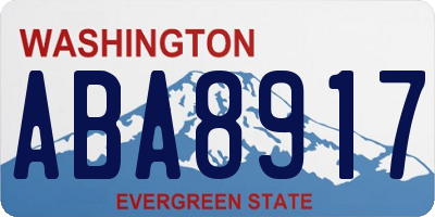 WA license plate ABA8917