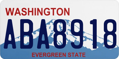 WA license plate ABA8918