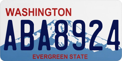 WA license plate ABA8924