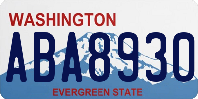 WA license plate ABA8930