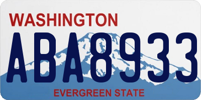 WA license plate ABA8933