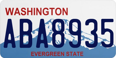 WA license plate ABA8935