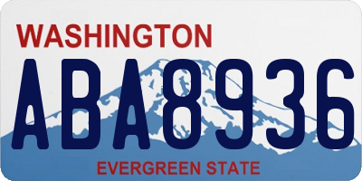 WA license plate ABA8936