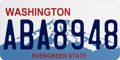 WA license plate ABA8948