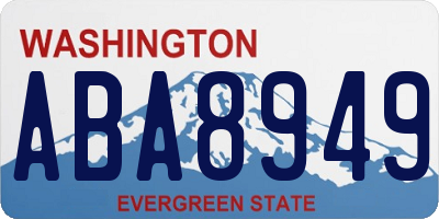 WA license plate ABA8949
