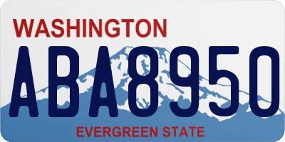 WA license plate ABA8950