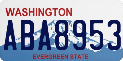 WA license plate ABA8953