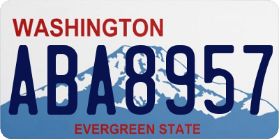 WA license plate ABA8957