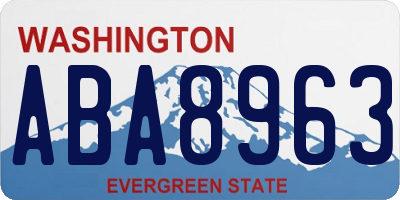 WA license plate ABA8963