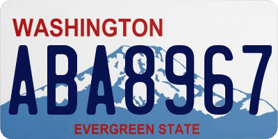 WA license plate ABA8967