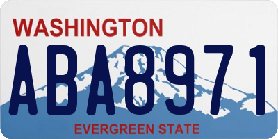 WA license plate ABA8971