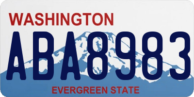 WA license plate ABA8983
