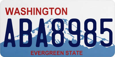 WA license plate ABA8985