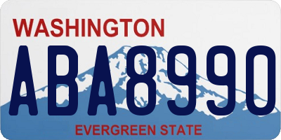WA license plate ABA8990