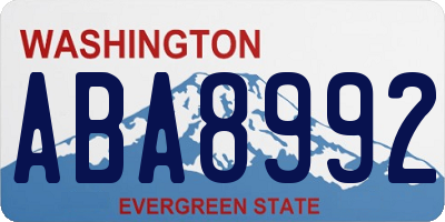 WA license plate ABA8992