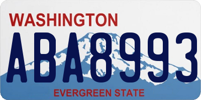 WA license plate ABA8993