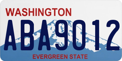 WA license plate ABA9012