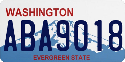 WA license plate ABA9018