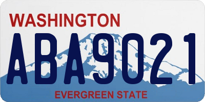 WA license plate ABA9021