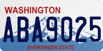 WA license plate ABA9025