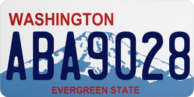 WA license plate ABA9028