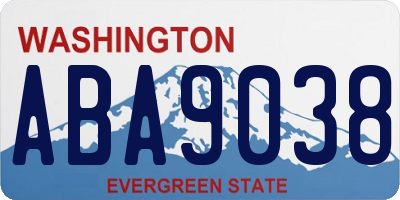 WA license plate ABA9038
