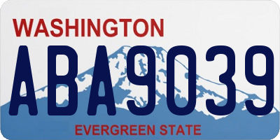 WA license plate ABA9039