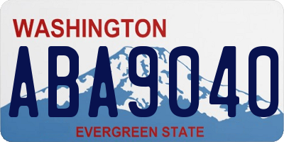 WA license plate ABA9040