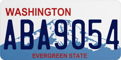 WA license plate ABA9054