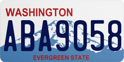 WA license plate ABA9058
