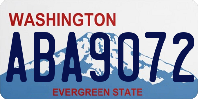 WA license plate ABA9072