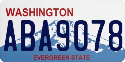 WA license plate ABA9078