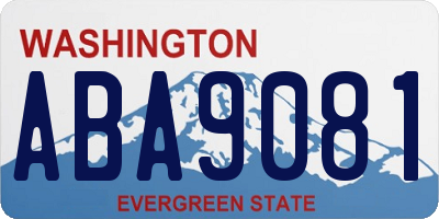 WA license plate ABA9081