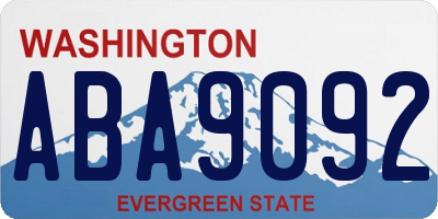 WA license plate ABA9092