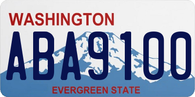 WA license plate ABA9100