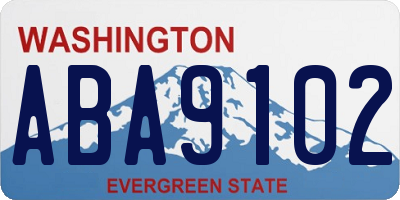 WA license plate ABA9102
