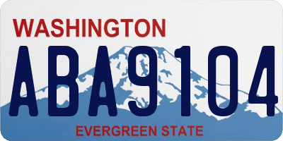 WA license plate ABA9104
