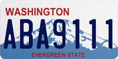 WA license plate ABA9111