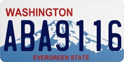 WA license plate ABA9116