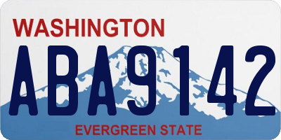 WA license plate ABA9142