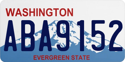 WA license plate ABA9152