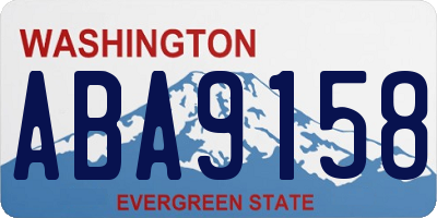 WA license plate ABA9158