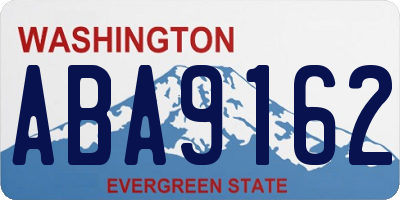 WA license plate ABA9162