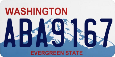 WA license plate ABA9167