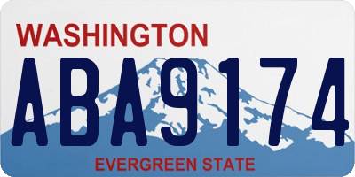 WA license plate ABA9174