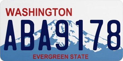 WA license plate ABA9178