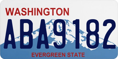 WA license plate ABA9182