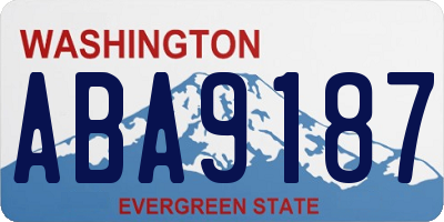 WA license plate ABA9187
