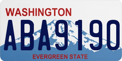 WA license plate ABA9190